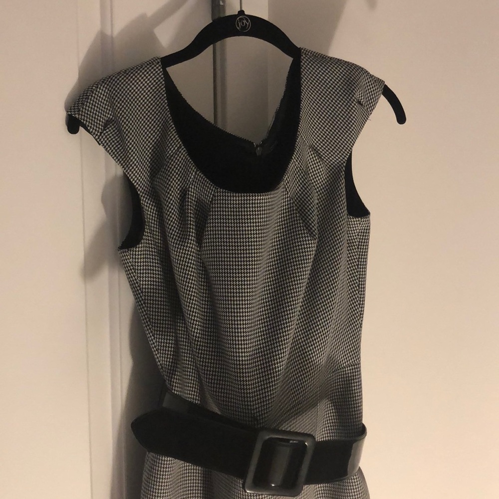 Black and white knee length dress